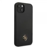 Guess iPhone 13 Mini Suojakuori Silicone Metal Logo 4G Musta