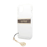 Guess iPhone 13 Mini Suojakuori Stripe Charm Ruskea