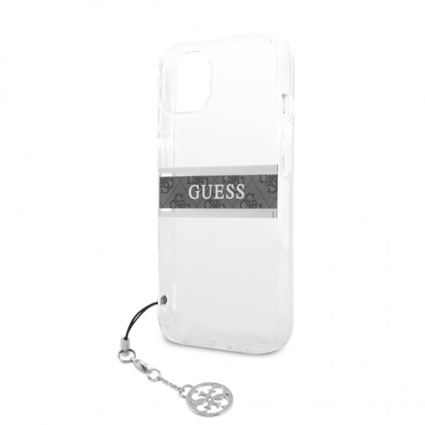 Guess iPhone 13 Mini -kuori Stripe Charm, harmaa