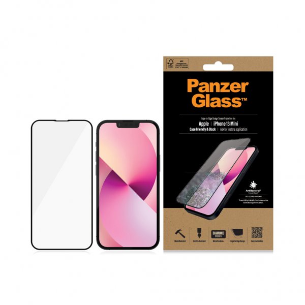 PanzerGlass iPhone 13 Mini -näytönsuoja Edge-to-Edge Case Friendly