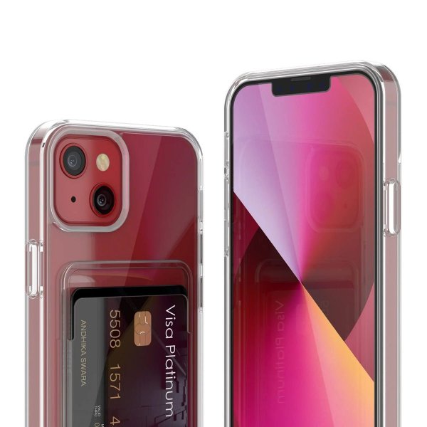 Rvelon iPhone 13 Kuori Korttipidike Läpinäkyvä