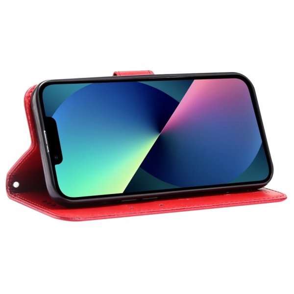 iPhone 13 Pro Kotelo Kukkaprintti Punainen