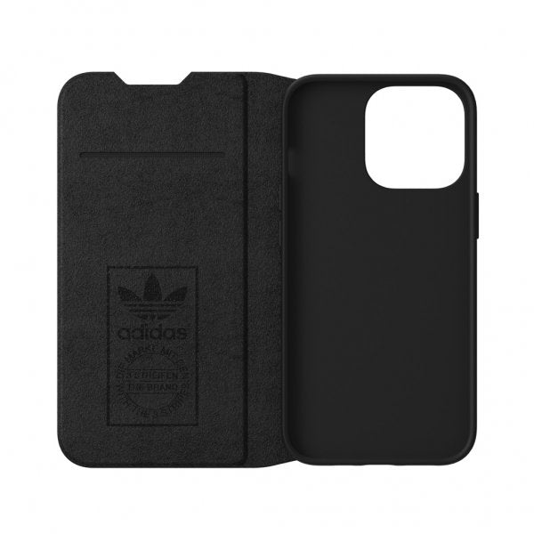 Adidas iPhone 13 Pro -suojakuori, kirjatyyppinen, musta