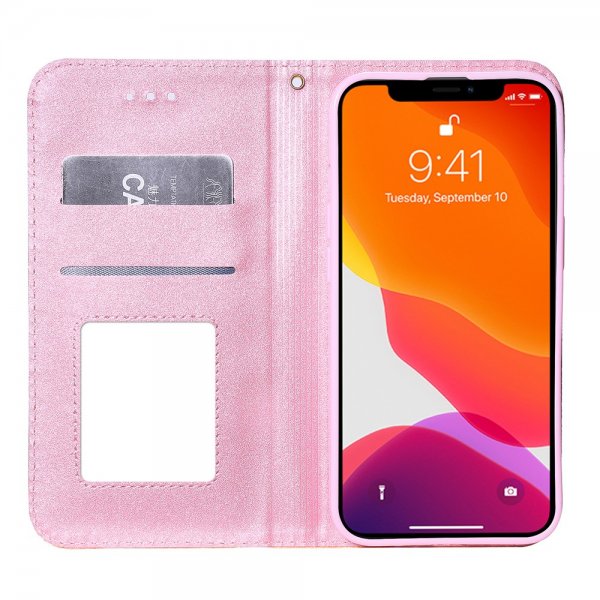 iPhone 13 Pro Kotelo Glitter Kukka Oranssi