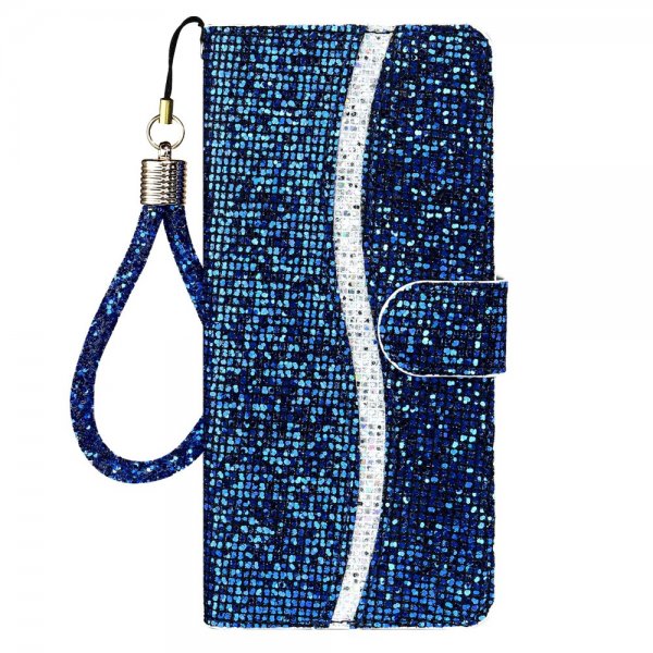 iPhone 13 Pro -suojakuori Glitter Stripe Sininen
