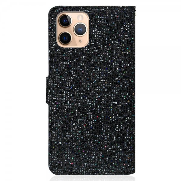iPhone 13 Pro Kotelo Glitterraita Musta