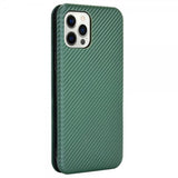 iPhone 13 Pro -hiilikuitutekstuurikotelo, vihreä