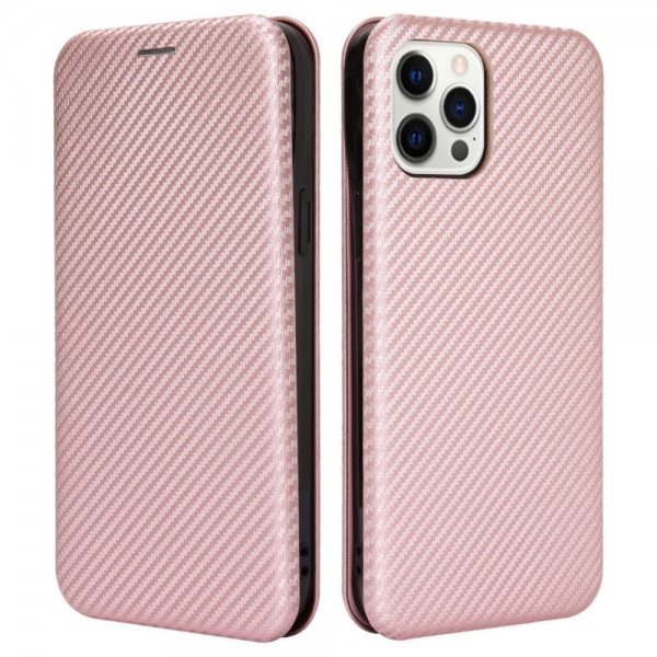 iPhone 13 Pro-kotelo hiilikuitutekstuuri ruusukulta