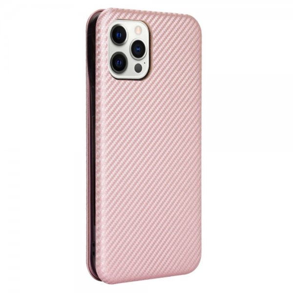 iPhone 13 Pro-kotelo hiilikuitutekstuuri ruusukulta