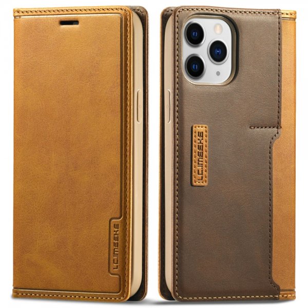 Lc.Imeeke iPhone 13 Pro Kotelo Korttipaikka Ulkopuolella Ruskea