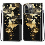 iPhone 13 Pro -kotelo kultaisin perhoskuvioin