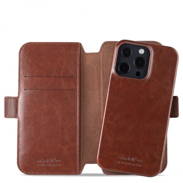 holdit iPhone 13 Pro Suojakotelo Wallet Case Magnet Berlin Dark Brown