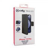 Celly iPhone 13 Pro -suojakuori Wally Wallet Case, musta