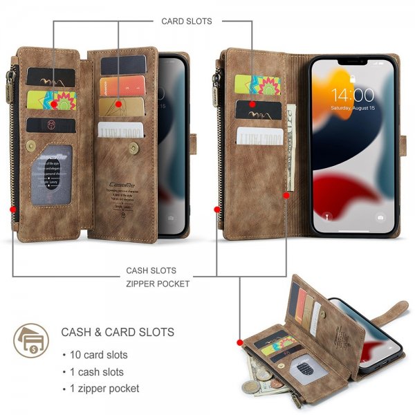 CaseMe iPhone 13 Pro Max -kotelo C30 Series Ruskea