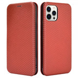 iPhone 13 Pro Max Kotelo, hiilikuitukuvioitu, ruskea