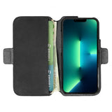 Krusell iPhone 13 Pro Max -kotelo, Leather PhoneWallet, musta