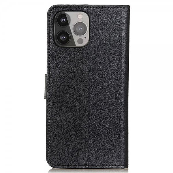 Nordic Covers iPhone 13 Pro Max Kotelo Litchi Raven Black