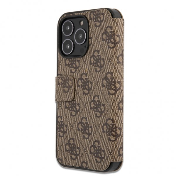 Guess iPhone 13 Pro Max Kotelo Metalli Logo Ruskea