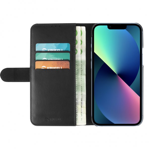 Krusell iPhone 13 Pro Max -kotelo, PhoneWallet, musta