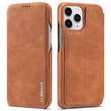 Lc.Imeeke iPhone 13 Pro Max Kotelo Retro Ruskea
