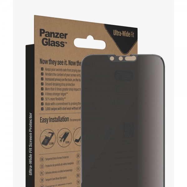 PanzerGlass iPhone 13 Pro Max/iPhone 14 Plus -näytönsuoja Ultra-Wide Fit Privacy EasyAligner