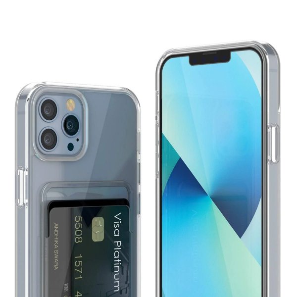 Rvelon iPhone 13 Pro Max Kotelo Korttipidikkeellä Läpinäkyvä