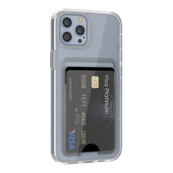 Rvelon iPhone 13 Pro Max Kotelo Korttipidikkeellä Läpinäkyvä