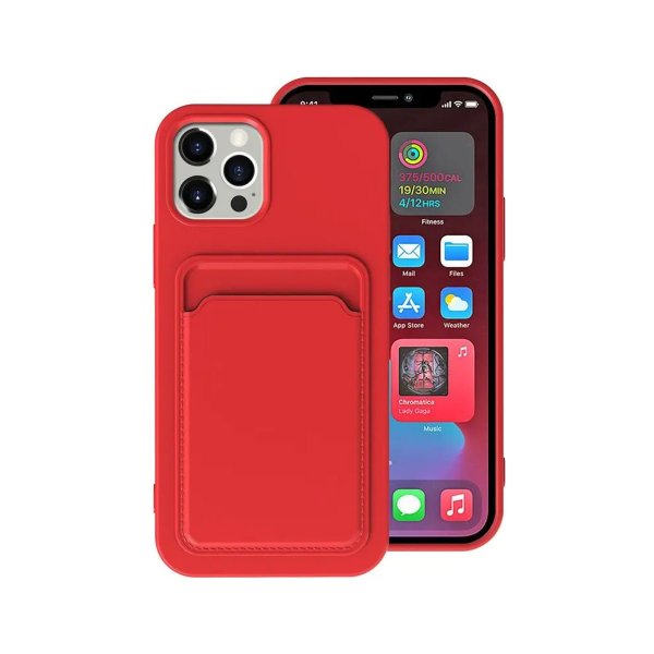 iPhone 13 Pro Max -kotelo, jossa korttipidike, punainen