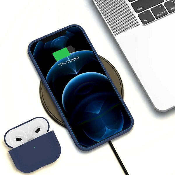 Rvelon iPhone 13 Pro Max -silikonikuori, sininen