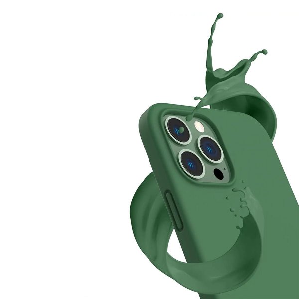 Rvelon iPhone 13 Pro Max Silikonikuori Vihreä