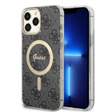 Guess iPhone 13 Pro Max -kuori 4G Pattern MagSafe, musta