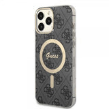 Guess iPhone 13 Pro Max -kuori 4G Pattern MagSafe, musta