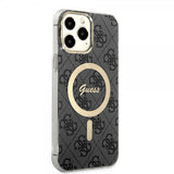 Guess iPhone 13 Pro Max -kuori 4G Pattern MagSafe, musta