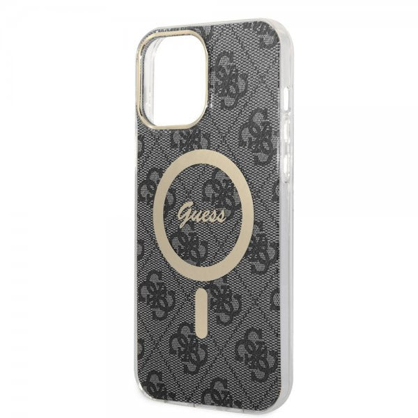 Guess iPhone 13 Pro Max -kuori 4G Pattern MagSafe, musta