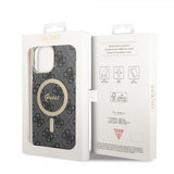 Guess iPhone 13 Pro Max -kuori 4G Pattern MagSafe, musta