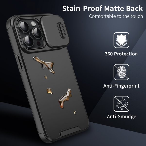 iPhone 13 Pro Max -kuori Camera Slide, musta