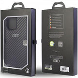 Audi iPhone 13 Pro Max Suojakuori Hiilikuitu Musta
