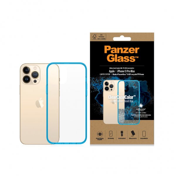 PanzerGlass iPhone 13 Pro Max ClearCase Color Bondi Blue