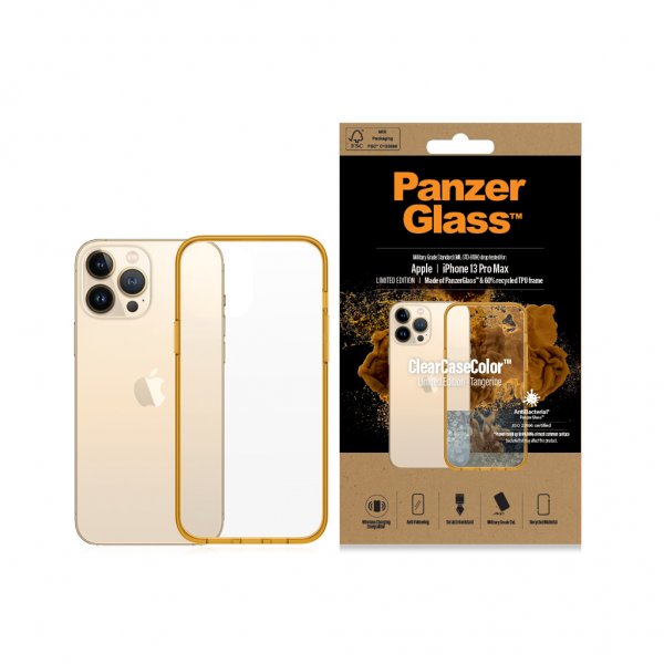PanzerGlass iPhone 13 Pro Max ClearCase Color Tangerine -kuori