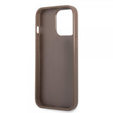 Guess iPhone 13 Pro Max Suojakuori Double Cardslot Metal Triangle Ruskea