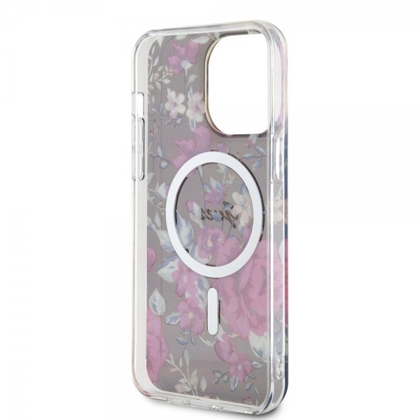 Guess iPhone 13 Pro Max kuori Flower MagSafe Khaki