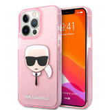 Karl Lagerfeld iPhone 13 Pro Max Kuori Full Glitter Pinkki