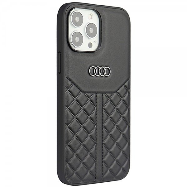 Audi iPhone 13 Pro Max -kotelo, aitoa nahkaa, musta