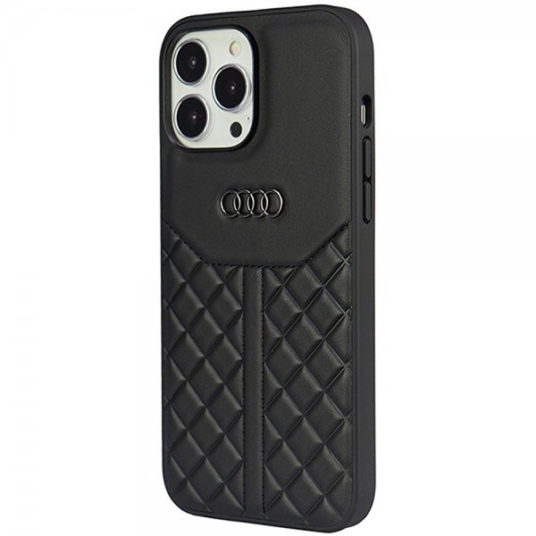 Audi iPhone 13 Pro Max -kotelo, aitoa nahkaa, musta