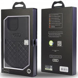 Audi iPhone 13 Pro Max -kotelo, aitoa nahkaa, musta
