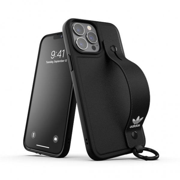 Adidas iPhone 13 Pro Max -kotelo rannenauhalla, musta