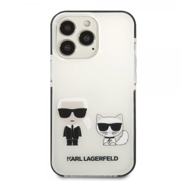 Karl Lagerfeld iPhone 13 Pro Max Suojakuori Karl & Choupette Valkoinen