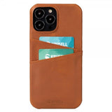 Krusell iPhone 13 Pro Max Nahkainen CardCover Suojakuori Konjakinruskea