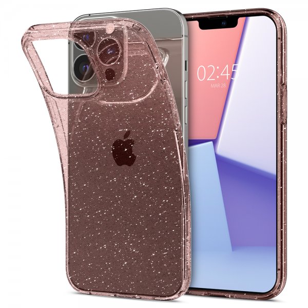 Spigen iPhone 13 Pro Max Suojakuori Liquid Crystal Glitter Rose Quartz
