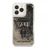 Karl Lagerfeld iPhone 13 Pro Max Suojakuori Liquid Glitter Gatsby Musta
